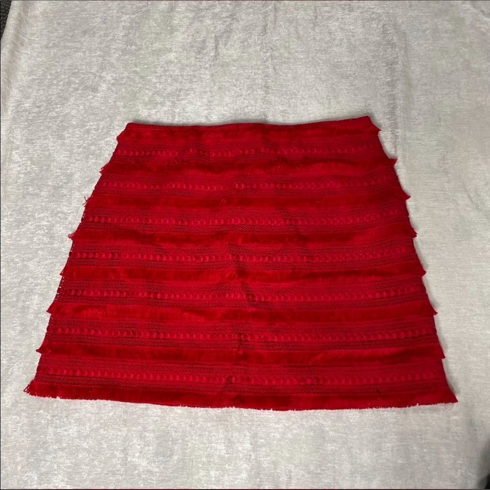 J crew red mini skirt 4P